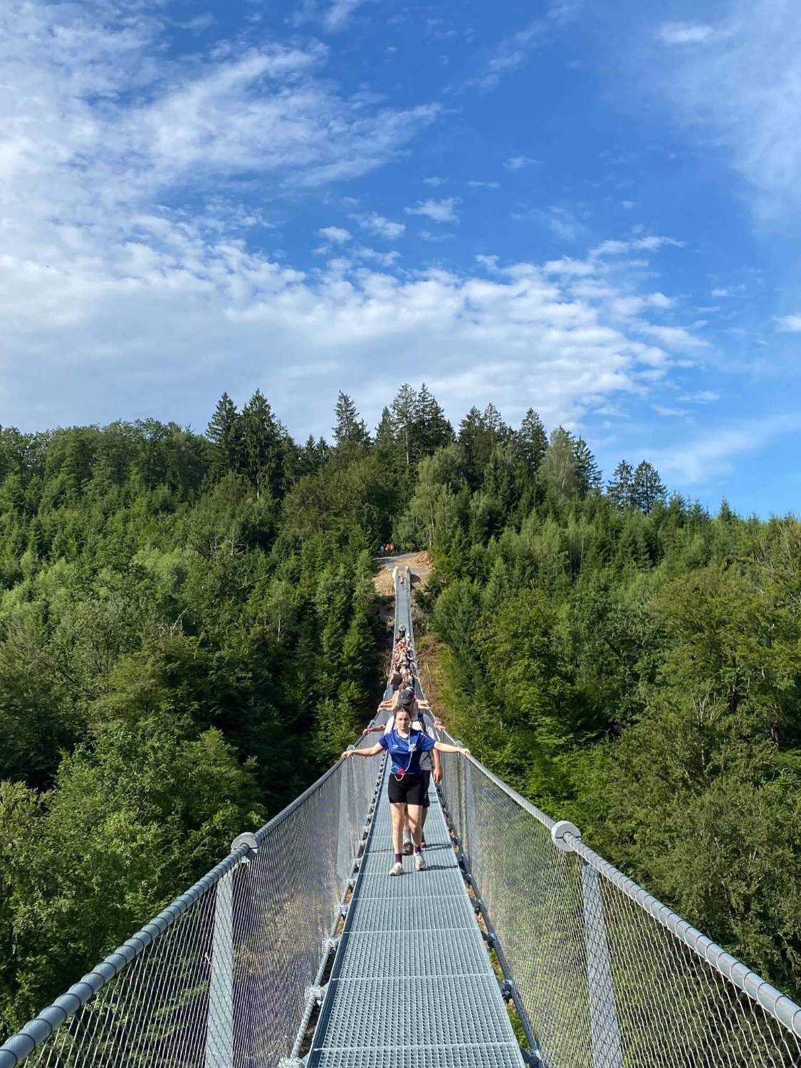 La passerelle de Sainte-Cécile vue depuis l'entrée